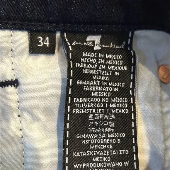 7 For All Mankind Straight Cut Dark Wash Men’s Jeans, Size 34x32 - Picture 3 of 6